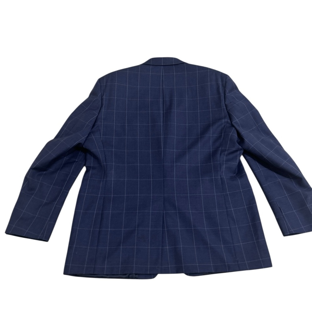 Men’s Lauren Ralph Lauren wool navy blue Windowpane check 2 button Blazer 46L - Picture 2 of 10